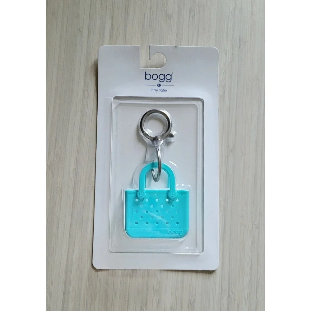 NEW Brand New Bogg Tiny Tote Bag Branded Keychain Blue Turquoise - Picture 1 of 4